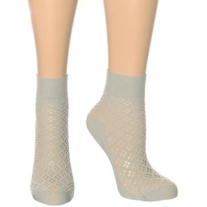 NEW Girly in Grey Perforated Net Ankle Socks